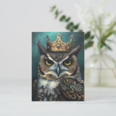 Niedliches Eule in einer Krone Postkarte (Stehend Vorderseite)