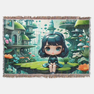 Niedliches Eule in farbenfroher Beanie Decke