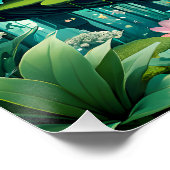 Niedliches Eule in farbenfroher Beanie Poster (Ecke)
