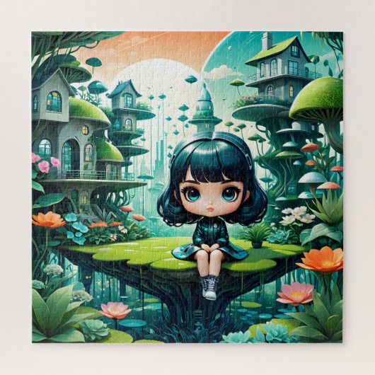 Niedliches Eule in farbenfroher Beanie Puzzle (Vertikal)
