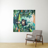 Niedliches Eule in farbenfroher Beanie Wandteppich (Beispiel (Horizontal))