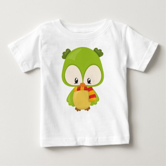 Niedliches Eule, kleine Eule, Babyuschel, mit Kart Baby T-shirt (Vorderseite)