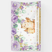 Niedliches Eule Lila Blumendusche Hintergrund Banner (Vertikal)