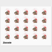 Niedliches Eule mit Geschenksticker Runder Aufkleber (Blatt)