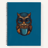 "Niedliches Eule mit Kaffee-Cup" Witziges Design Notizblock (Vorderseite)