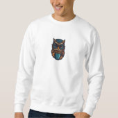 "Niedliches Eule mit Kaffee-Cup" Witziges Design Sweatshirt (Vorderseite)