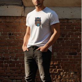 "Niedliches Eule mit Kaffee-Cup" Witziges Design T-Shirt