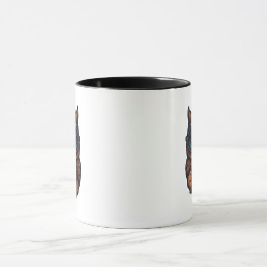 "Niedliches Eule mit Kaffee-Cup" Witziges Design Tasse (Zentrum)