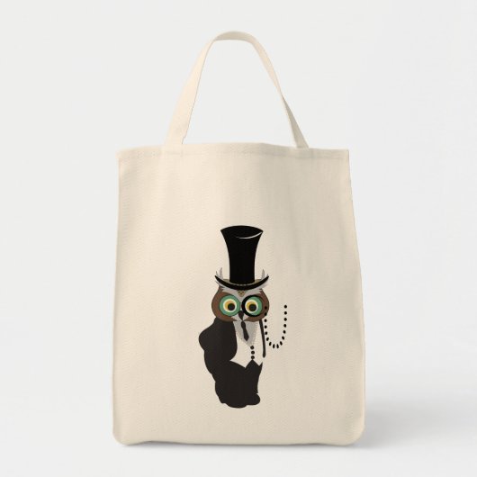 Niedliches Eule mit Monocle Tragetasche (Vorne)