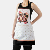 Niedliches Eule-Paar in Liebe Valentine individuel Schürze (InSitu)