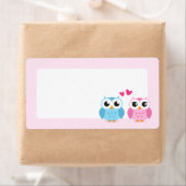 Niedliches Eule-Paar mit rosa Liebe Herz (Insitu)