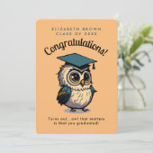 Niedliches Eule Peach Vorschule Grad Kinder Party (Stehend Vorderseite)