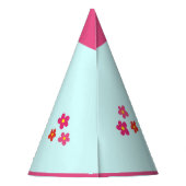 Niedliches Eule Rosa Blume Kinder Personalisiert G Partyhütchen (Rückseite)