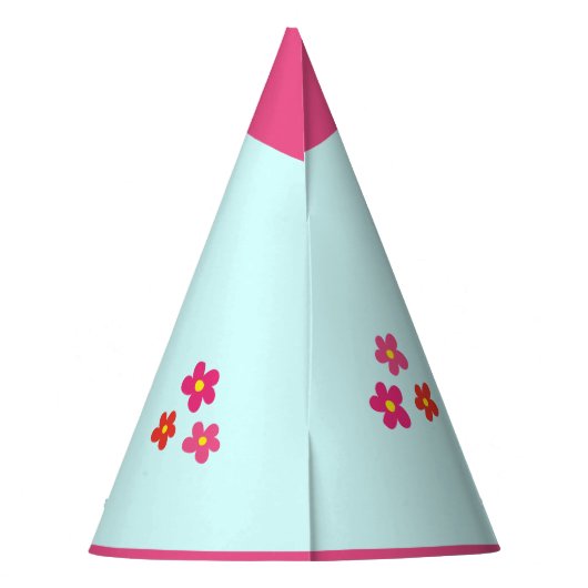 Niedliches Eule Rosa Blume Kinder Personalisiert G Partyhütchen (Rückseite)