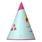 Niedliches Eule Rosa Blume Kinder Personalisiert G Partyhütchen (Links)