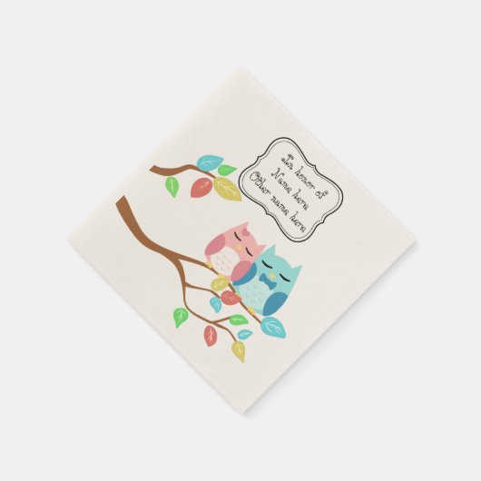 Niedliches Eule Serviette (Ecke)