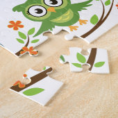 Niedliches Eule-Thema mit einem herzförmigen Namen Puzzle (Seite)