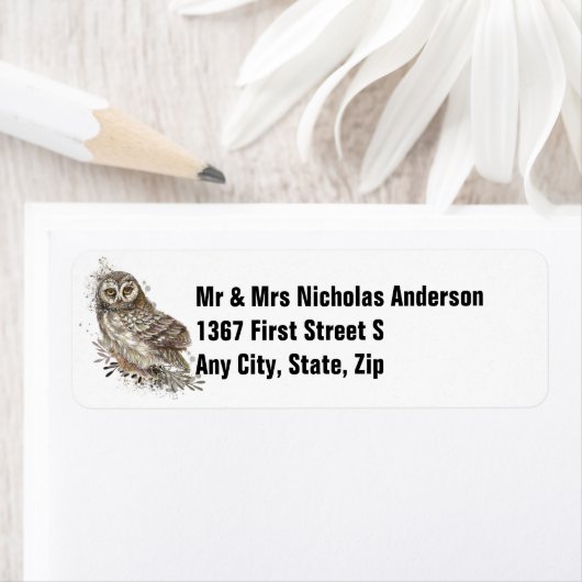 Niedliches Eule,Wasserfarben-Vogelart (Insitu)