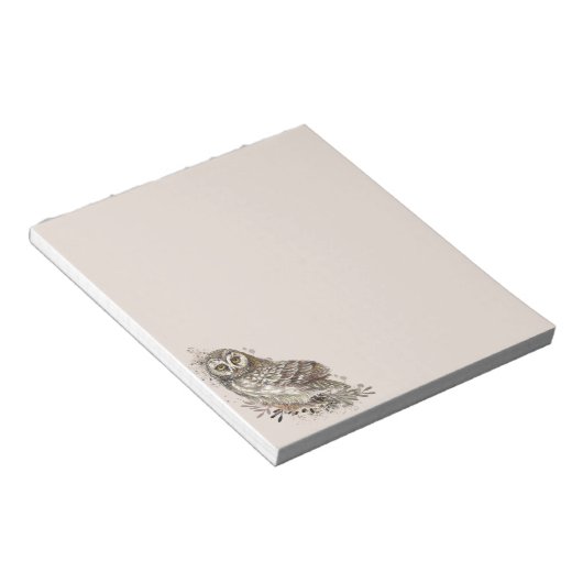 Niedliches Eule,Wasserfarbengeflügel Notizblock (angewinkelt)