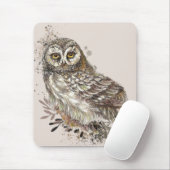 Niedliches Eule,Watercolor Bird Nature Notepad Mousepad (Mit Mouse)