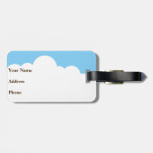 Niedliches Eulen-Mädchen auf einem Gepäckanhänger (Rückseite horizontal)