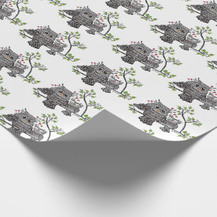 Niedliches Eulen-Paar-Verpackungs-Papier Geschenkpapier