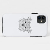 Niedliches Eulen-Porträt-Gekritzel Case-Mate iPhone Hülle (Rückseite (Horizontal))
