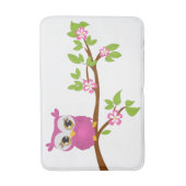 Niedliches Eulen-Rosa auf einer Badematte (Vorderseite Vertikal)