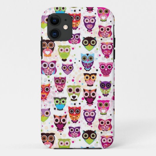 Niedliches Eulenhintergrundmuster für Kinder Case-Mate iPhone Hülle (Rückseite)