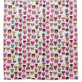 Niedliches Eulenhintergrundmuster für Kinder Duschvorhang (Vorderseite)