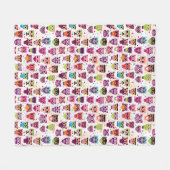 Niedliches Eulenhintergrundmuster für Kinder Fleecedecke (Vorderseite (Horizontal))