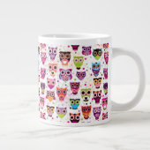 Niedliches Eulenhintergrundmuster für Kinder Jumbo-Tasse (Rechts)