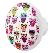 Niedliches Eulenhintergrundmuster für Kinder Keramikknauf (Rechts)