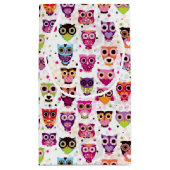 Niedliches Eulenhintergrundmuster für Kinder Kleine Geschenktüte (Rückseite)