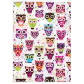 Niedliches Eulenhintergrundmuster für Kinder Klemmbrett (Rückseite)