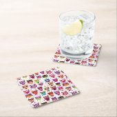 Niedliches Eulenhintergrundmuster für Kinder Rechteckiger Pappuntersetzer (Vor Ort)