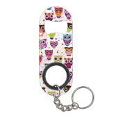 Niedliches Eulenhintergrundmuster für Kinder Schlüsselbund Flaschenöffner (Rückseite)