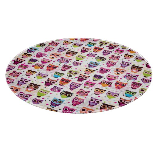 Niedliches Eulenhintergrundmuster für Kinder Schneidebrett (Ecke)