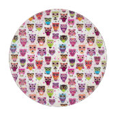 Niedliches Eulenhintergrundmuster für Kinder Schneidebrett (Vorderseite)