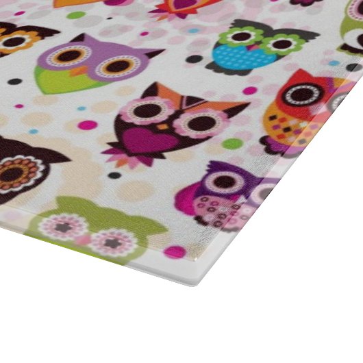Niedliches Eulenhintergrundmuster für Kinder Schneidebrett (Ecke)