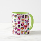 Niedliches Eulenhintergrundmuster für Kinder Tasse (VorderseiteRechts)
