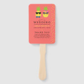 Niedliches exotisches Sommer-Beach-Hochzeitsprogra Fächer (Vorderseite)