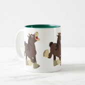 Niedliches Exuberant Shire Horse Zweifarbige Tasse (Vorderseite Links)