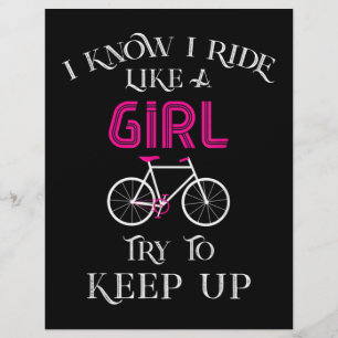 Niedliches Fahrrad Frau Girl Fahrradlerin Flyer