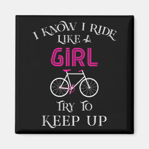 Niedliches Fahrrad Frau Girl Fahrradlerin Magnet