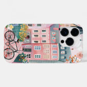 Niedliches Fahrrad Stilvolle Stadtszene Case-Mate iPhone Hülle (Rückseite (Horizontal))