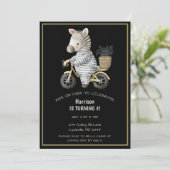 Niedliches Fahrrad Tier Dritter Geburtstag Einladung (Stehend Vorderseite)