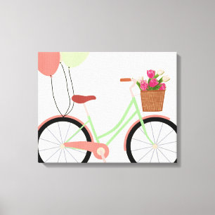 Niedliches Fahrrad Wrapped Canvas Leinwanddruck