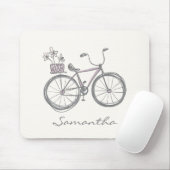 Niedliches Fahrrad Zeichnend in Lilac | Personalis Mousepad (Mit Mouse)