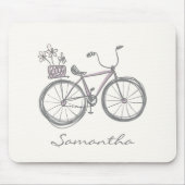 Niedliches Fahrrad Zeichnend in Lilac | Personalis Mousepad (Vorne)
